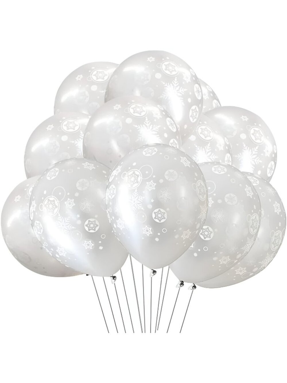 100PCS Christmas Snowflake Latex Balloons - Winter Wonderlan
